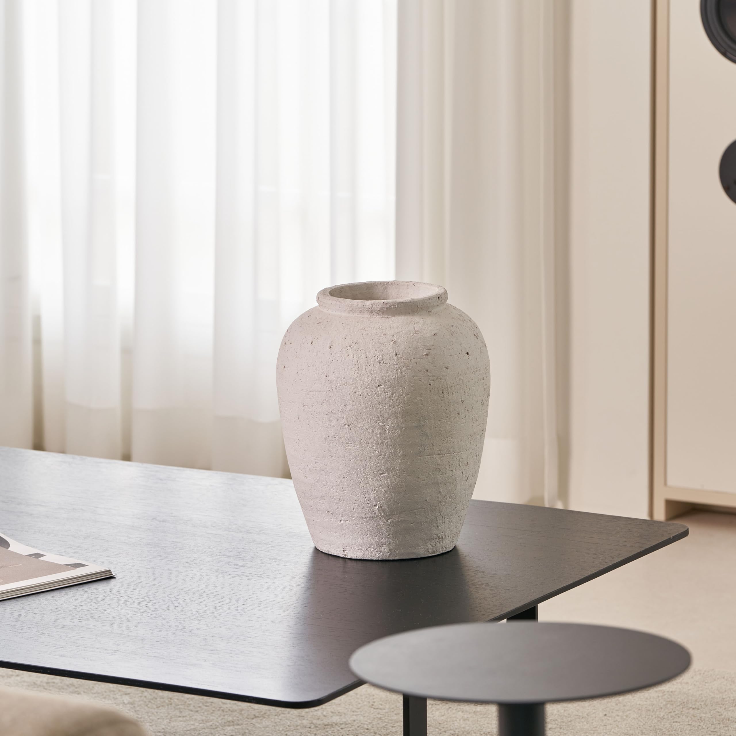 Amazon.co.jp: LB2 ホワイトセラミック大型花瓶、高さ11.88インチの禅